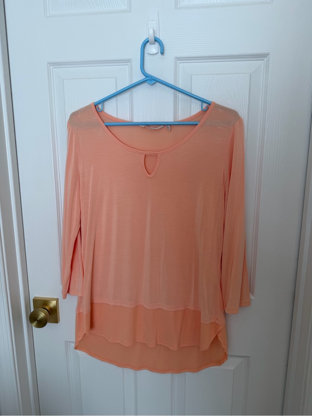 Soft Surroundings Peach Layered Long-Sleeve Tunic